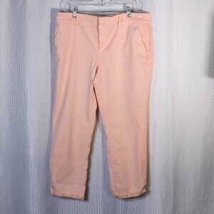 Loft Size 14 pink multi-pocket cotton blend ankle pants women